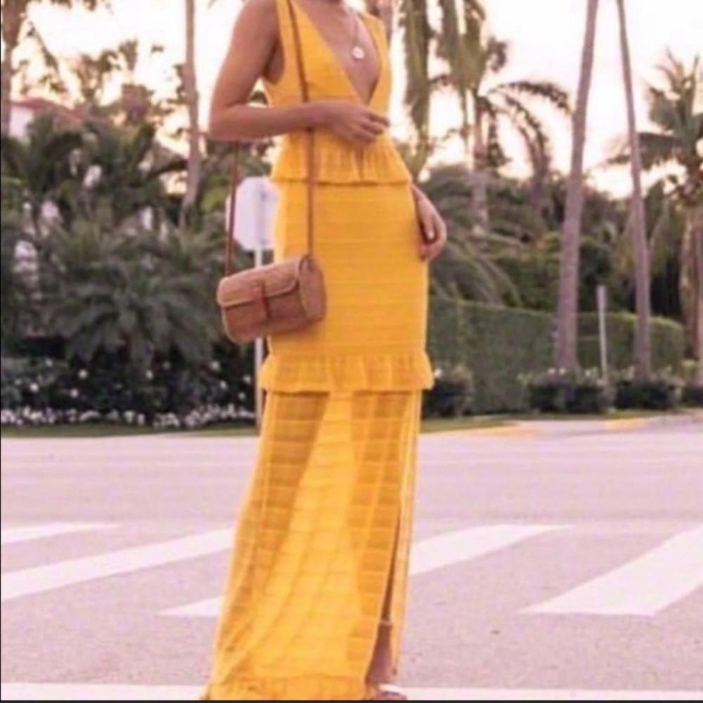 Revolve Nightwalker Elsa Ruffle Maxi Dress